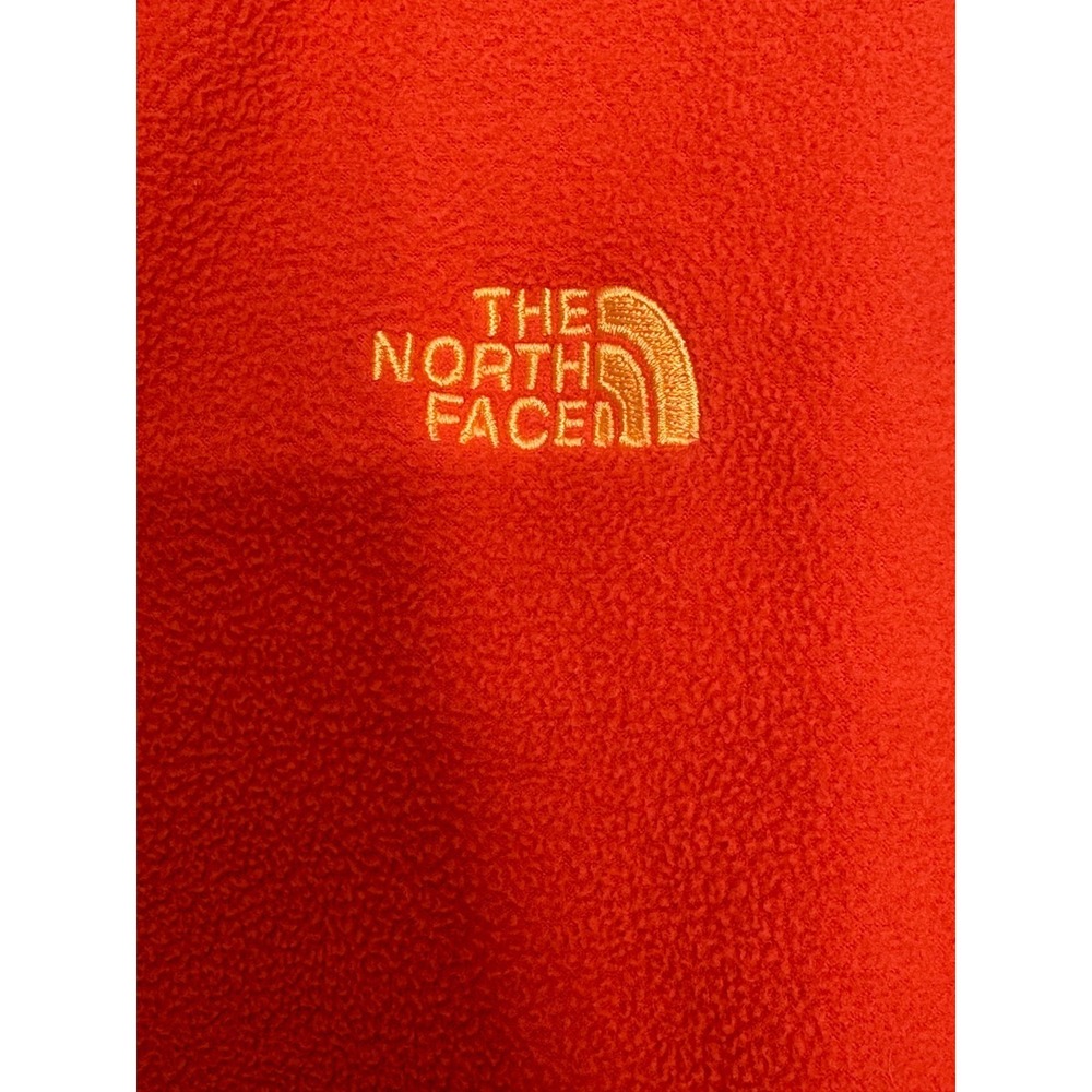The North Face 1/4 Zip Fleece Pullover Jacket Womens Orange Embroidered Logo XL - Picture 4 of 6